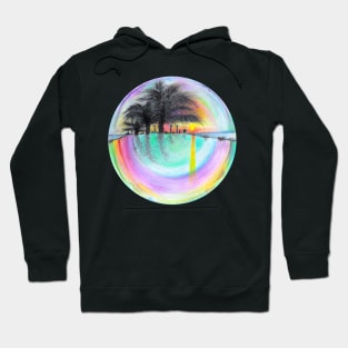 Sunset Reflection Through Rainbow Bubble Hoodie